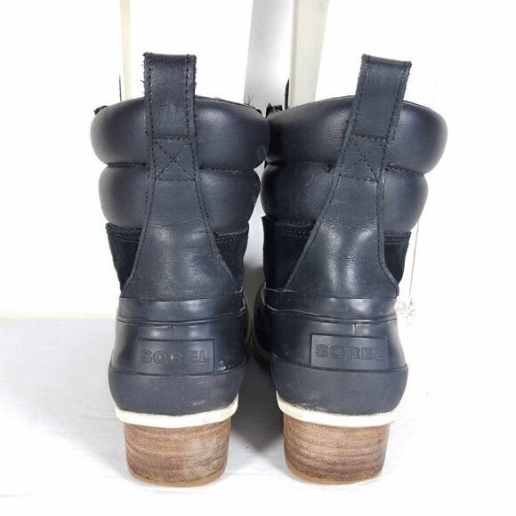 Sorel Women's Slimpack III US7 Black Leather Suede Waterproof Ankle Hiker Boots - Picture 9 of 11